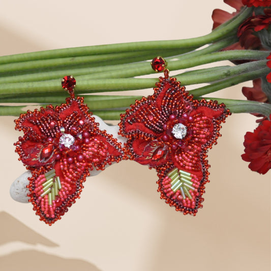 Aretes Red Leafs