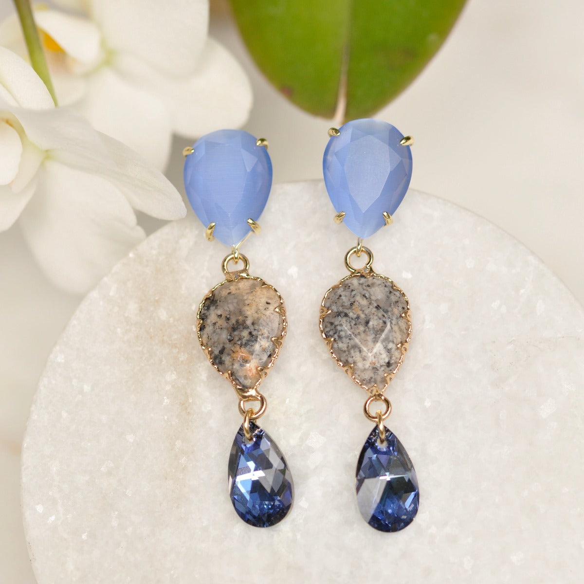 Aretes Trio Gotas en Cristal - Ana Lince Accesorios - Accesorios para Mujer - Atemporales & Sostenibles