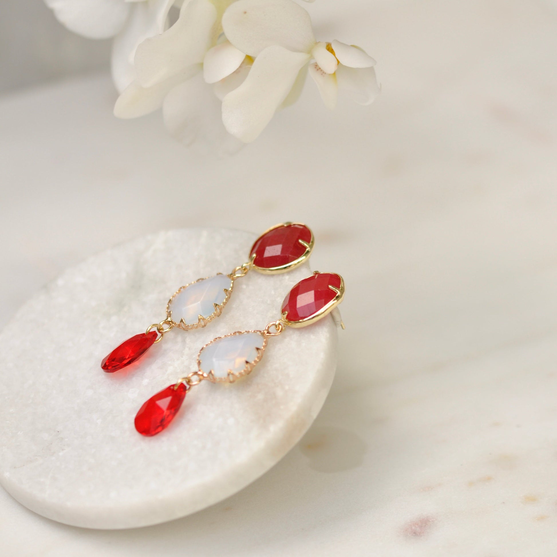 Aretes Trio Gotas en Cristal - Ana Lince Accesorios - Accesorios para Mujer - Atemporales & Sostenibles